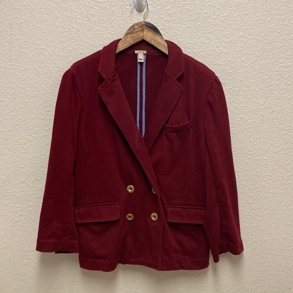 J. Crew Burgundy Blazer with Gold Buttons